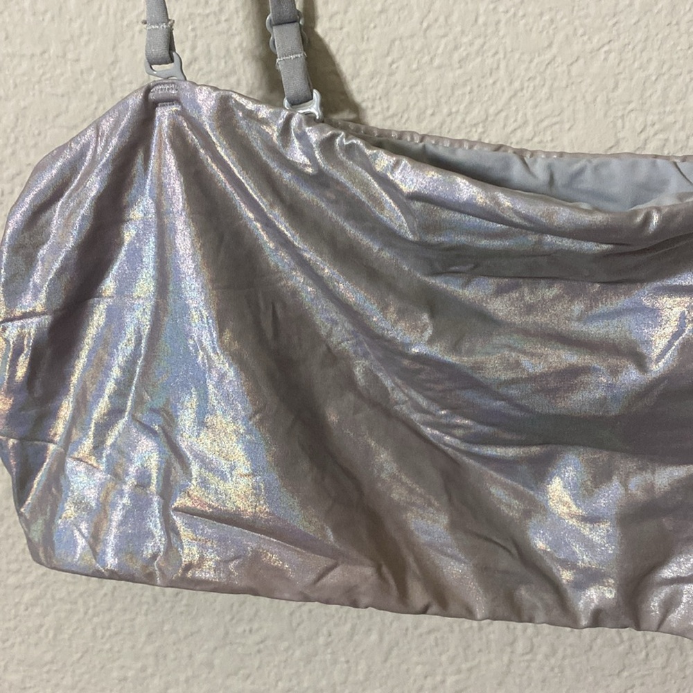 🌵Iridescent Metallic rave top/ bandeau bra! - Picture 3 of 8